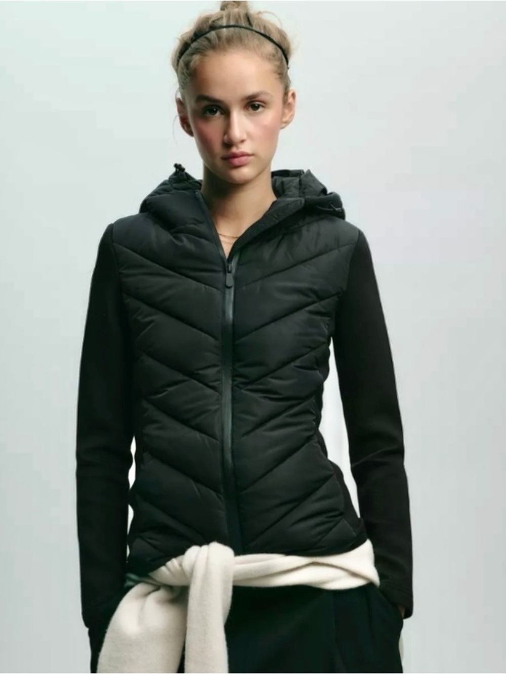 Zara combination puffer jacket, M